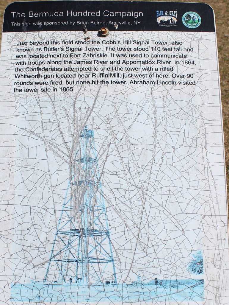 THE BERMUDA HUNDRED CAMPAIGN COBB’S HILL MEMORIAL PLAQUE