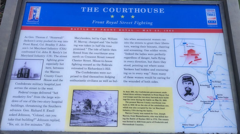 THE COURTHOUSE FRONT ROYAL STREET FIGHTING WAR MEMORIAL PANEL