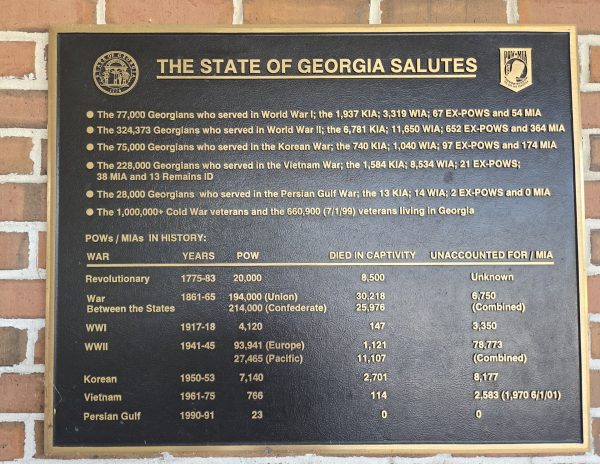 THE STATE OF GEORGIA SALUTES MEMORIAL PLAQUE LAVONIA