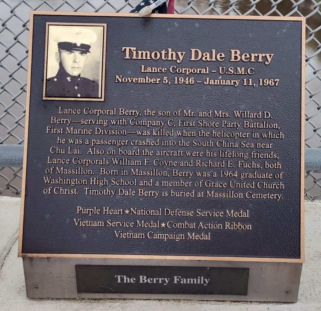 TIMOTHY DALE BERRY WAR MEMORIAL PLAQUE