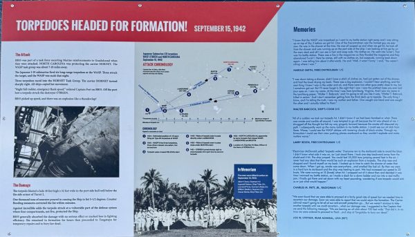 TORPEDOES HEADED FOR FORMATION WAR MEMORIAL PLAQUE