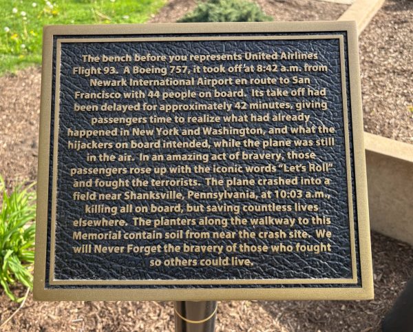 UNITED AIRLINES FLIGHT 93 MEMORIAL PLAQUE