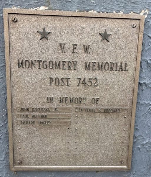 V.F.W. MONTGOMERY MEMORIAL POST 7452 FALGPOLE PLAQUE