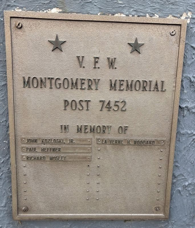 V.F.W. MONTGOMERY MEMORIAL POST 7452 FALGPOLE PLAQUE