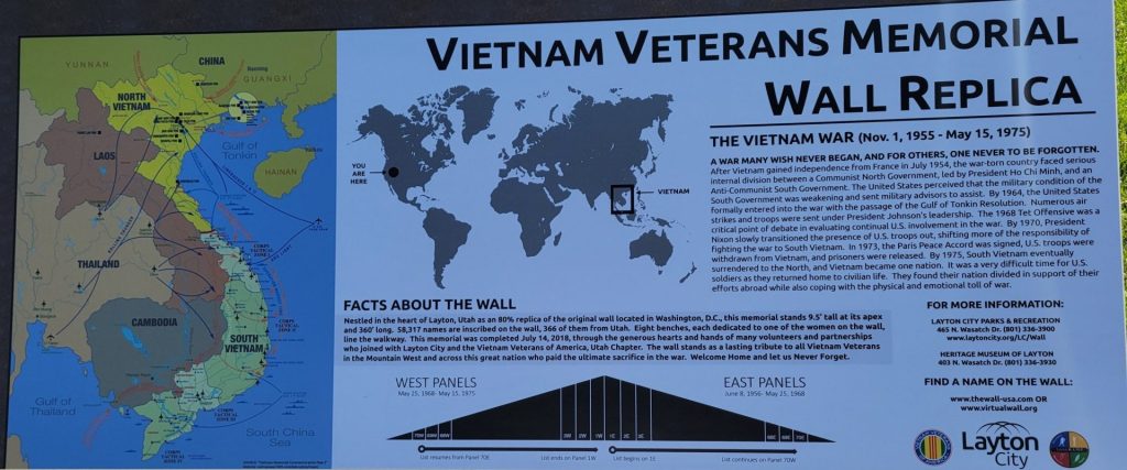 VIETNAM VETERANS MEMORIAL WALL REPLICA MEMORIAL PLAQUE