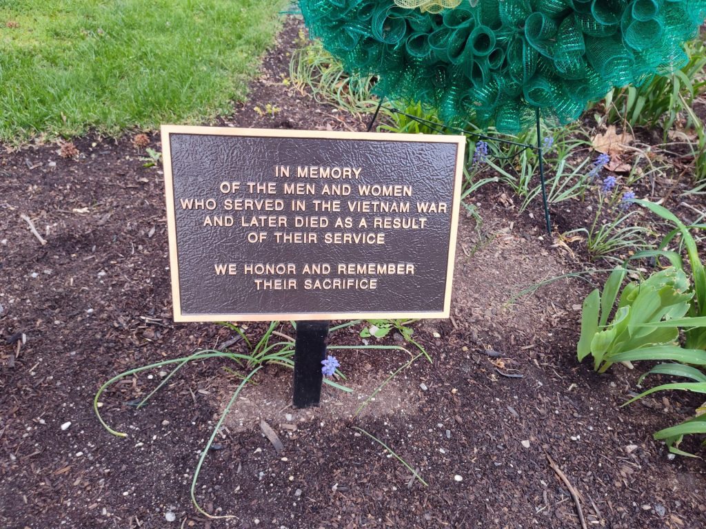 VIETNAM WAR VETERANS WHO LATER DIED AS A RESULT OF THEIR SERVICE MEMORIAL PLAQUE
