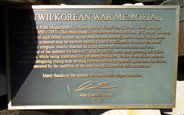 WWII/KOREAN WAR MEMORIAL PLAQUE