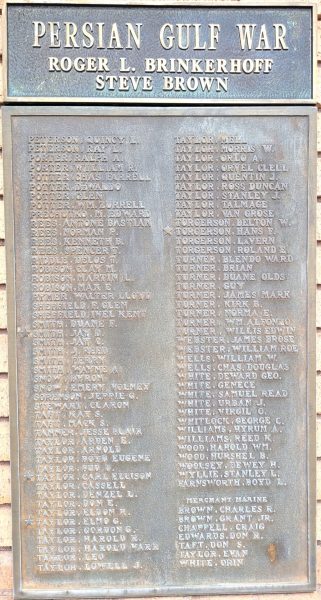 WAYNE COUNTY WAR VETERANS MEMORIAL PLAQUE D