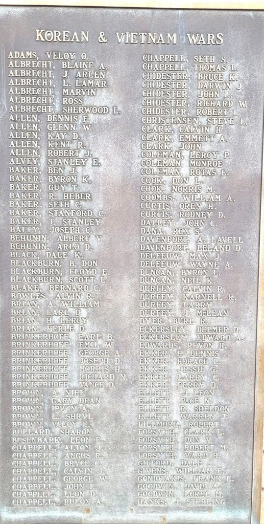 WAYNE COUNTY WAR VETERANS MEMORIAL PLAQUE E