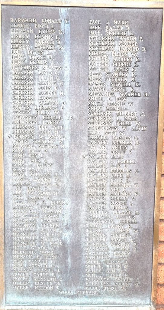 WAYNE COUNTY WAR VETERANS MEMORIAL PLAQUE F