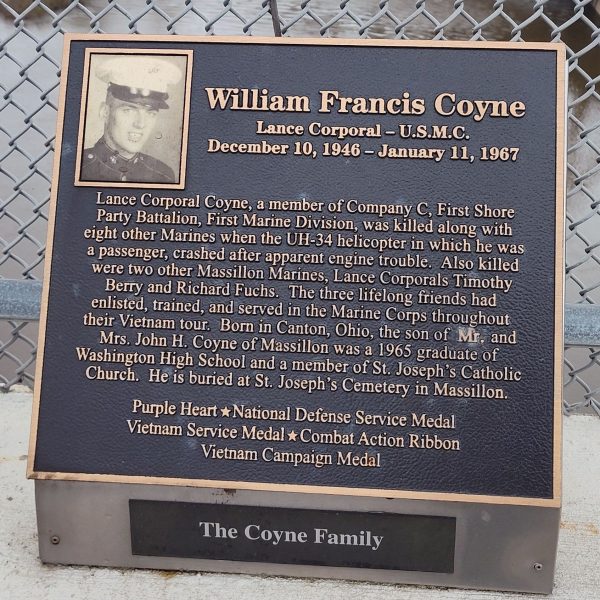 WILLIAM FRANCIS COYNE WAR MEMORIAL PLAQUE