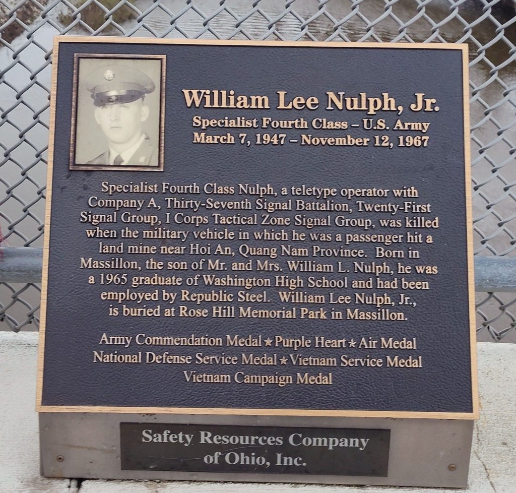 WILLIAM LEE NULPH, JR. WAR MEMORIAL PLAQUE