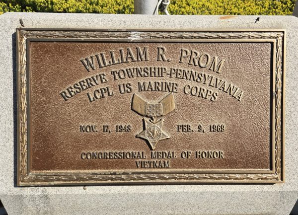 WILLIAM R. PROM MEDAL OF HONOR WAR MEMORIAL PLAQUE A
