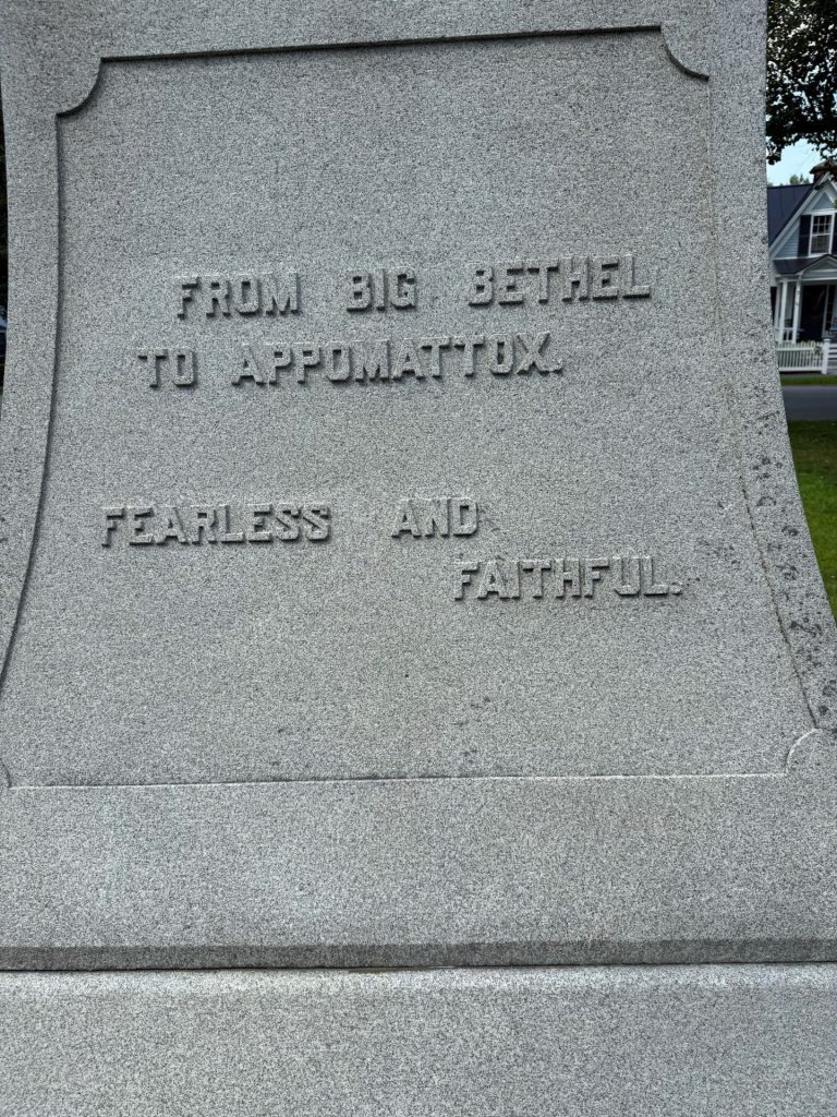 WOODSTOCK CIVIL WAR MEMORIAL SIDE D