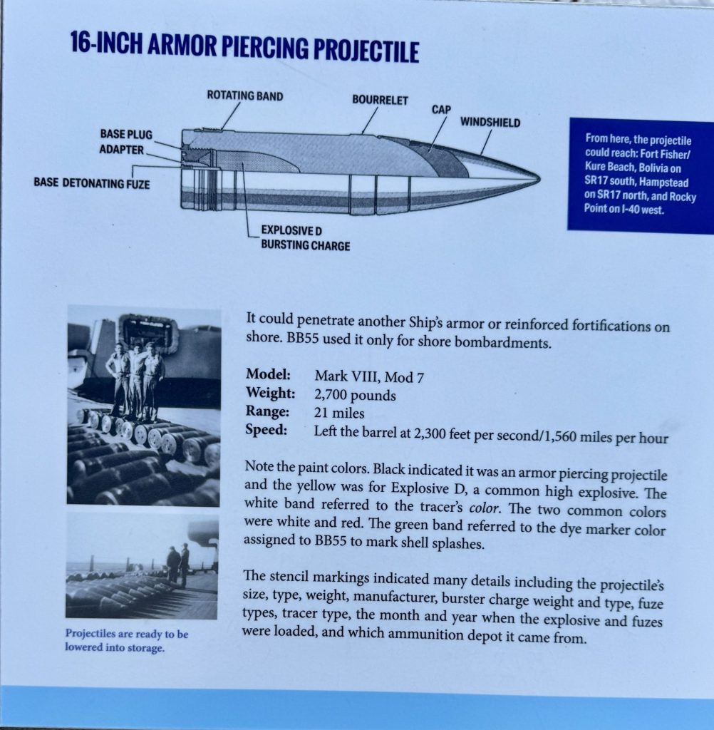 16-INCH ARMOR PIERCING PROJECTILE WAR MEMORIAL PLAQUE