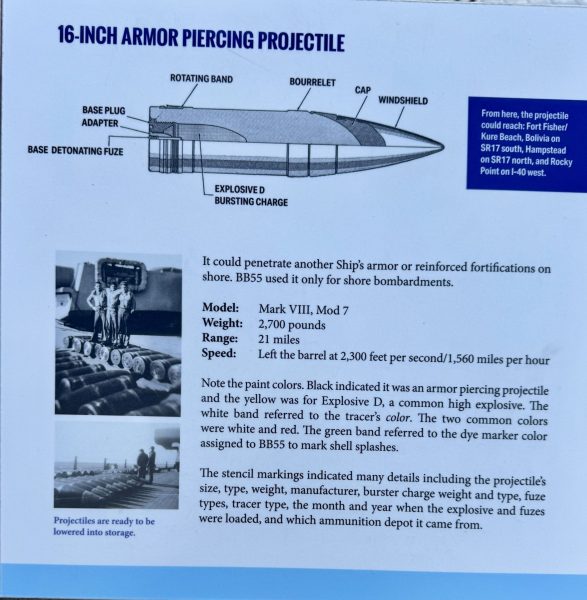 16-INCH ARMOR PIERCING PROJECTILE WAR MEMORIAL PLAQUE