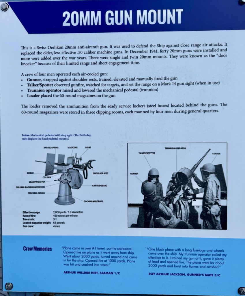 20MM GUN MOUNT WAR MEMORIAL PLAQUE