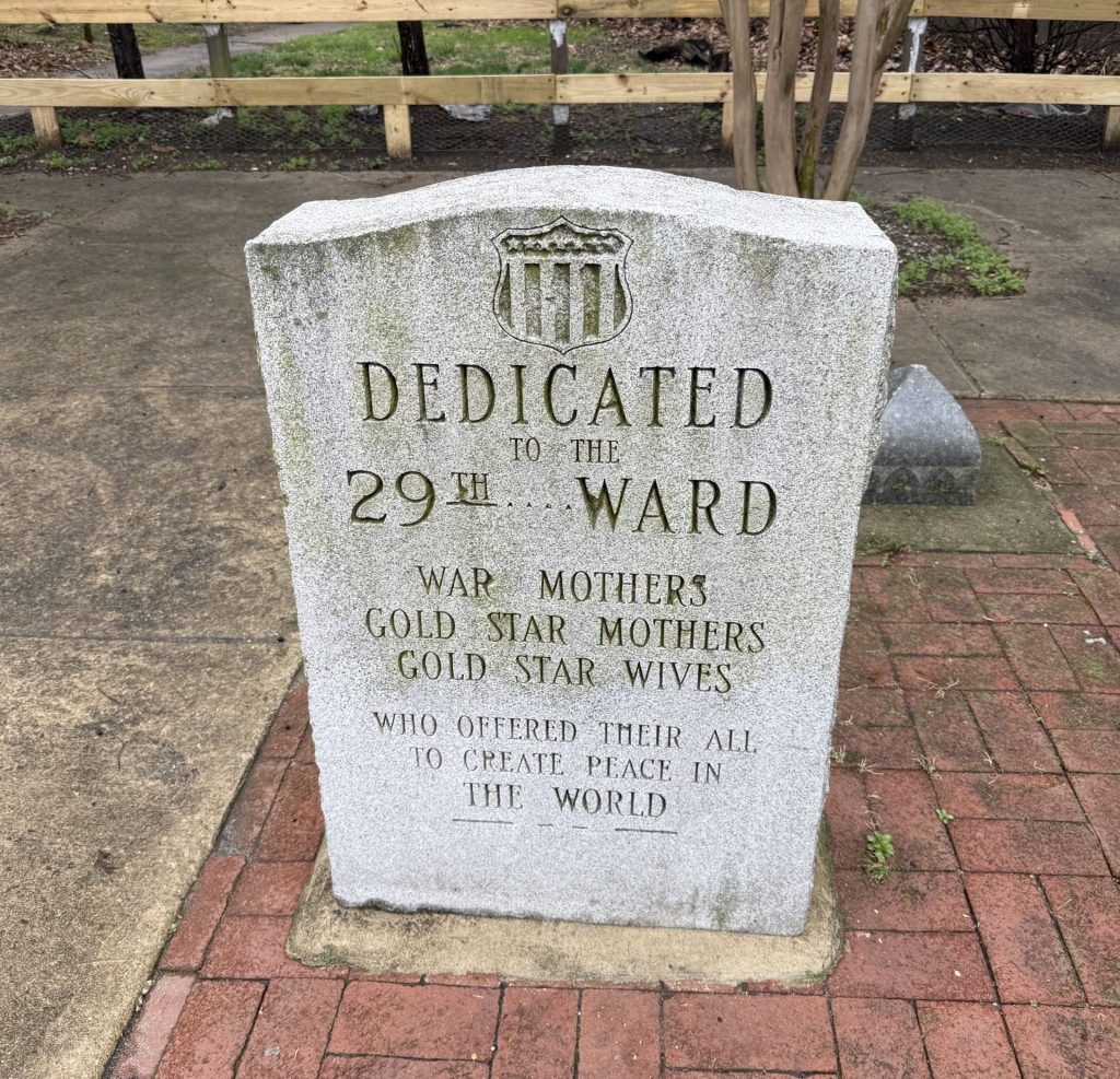 29TH WARD SUPREME SACRIFICE WAR MEMORIAL