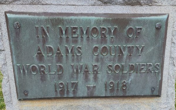 ADAM COUNTY WORLD WAR SOLDIERS MEMORIAL PLAQUE
