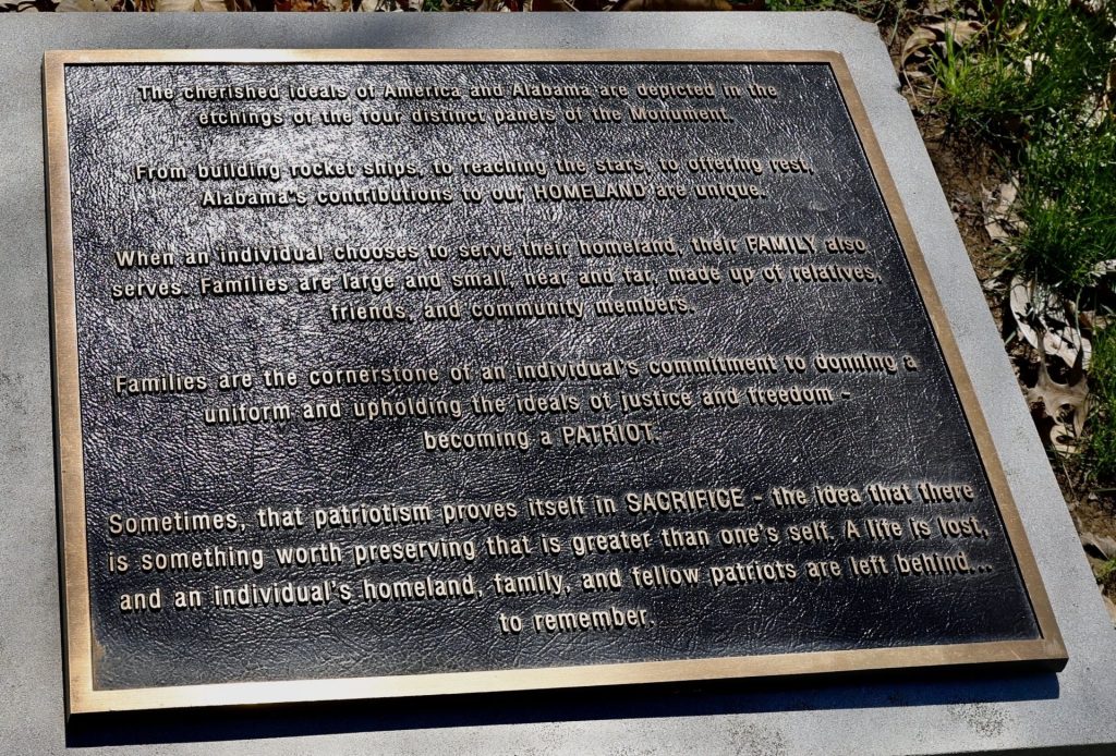 ALABAMA GOLD STAR FAMILIES MEMORIAL MONUMENT PLAQUE B