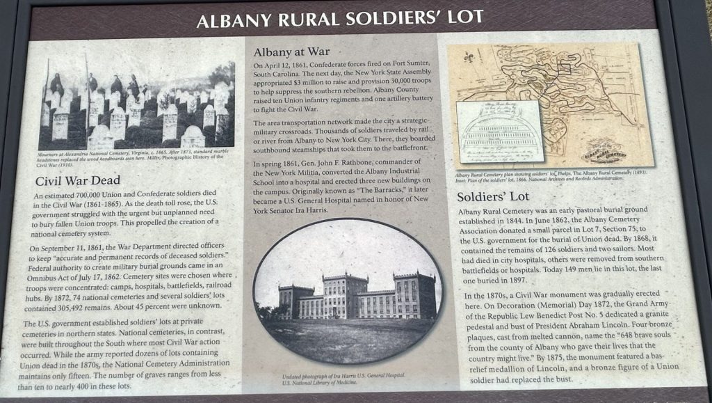 ALBANY RURAL CEMETERY SOLDIERS’ LOT MEMORIAL PANEL
