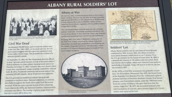 ALBANY RURAL CEMETERY SOLDIERS’ LOT MEMORIAL PANEL
