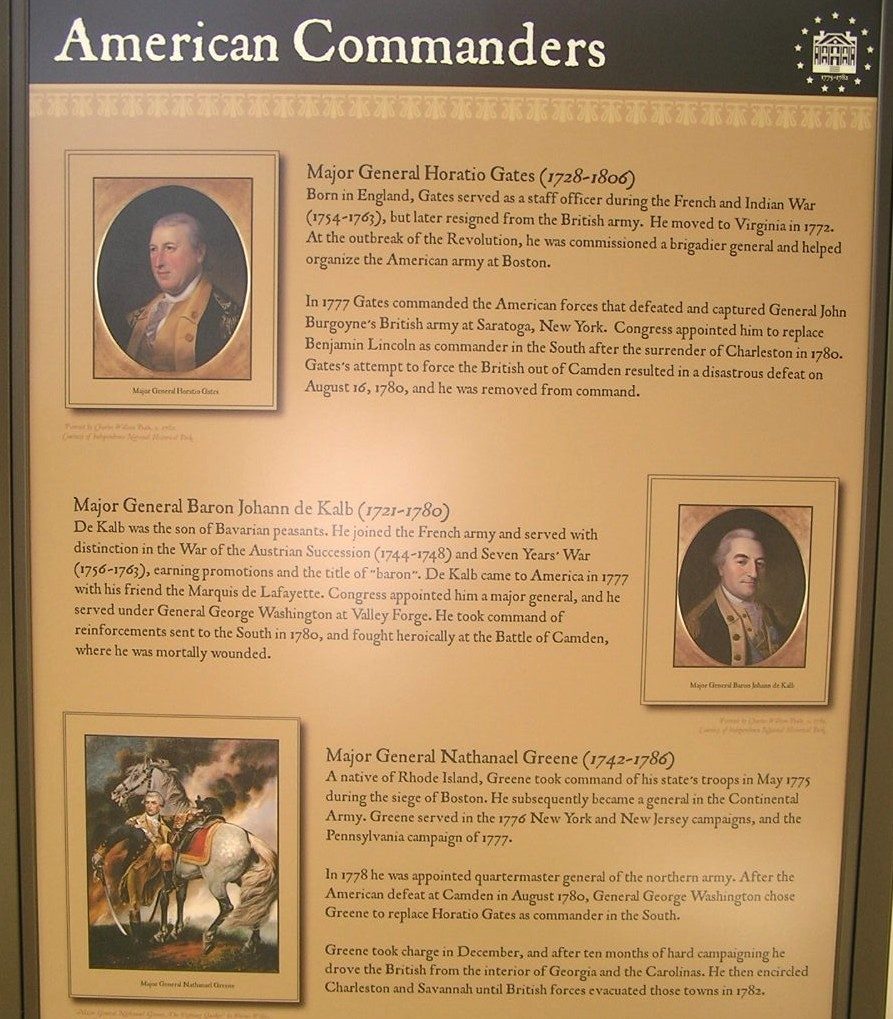 AMERICAN COMMANDERS REVOLUTIONARY WAR MEMORIAL PLAQUE