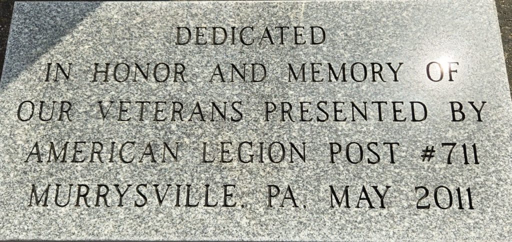 AMERICAN LEGION POST #711 VETERANS MEMORIAL TABLET