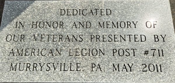 AMERICAN LEGION POST #711 VETERANS MEMORIAL TABLET