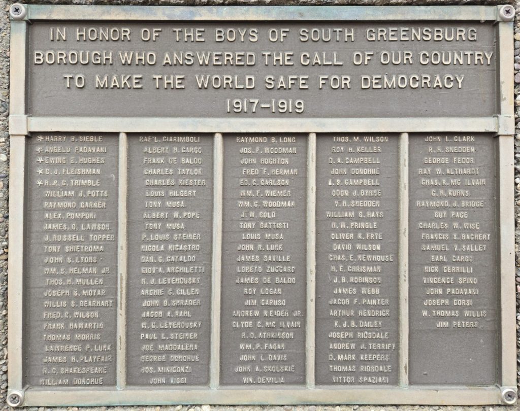 AMERICAN LEGION POST 981 WORLD WAR MEMORIAL PLAQUE B