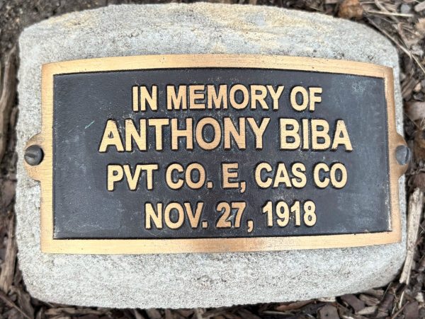ANTHONY BIBA WAR MEMORIAL PLAQUE
