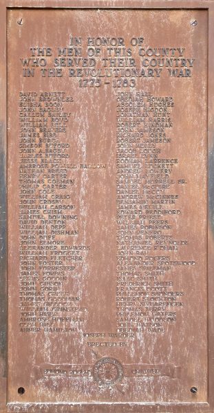 BARREN COUNTY REVOLUTIONARY WAR SOLDIERS MEMORIAL PLAQUE