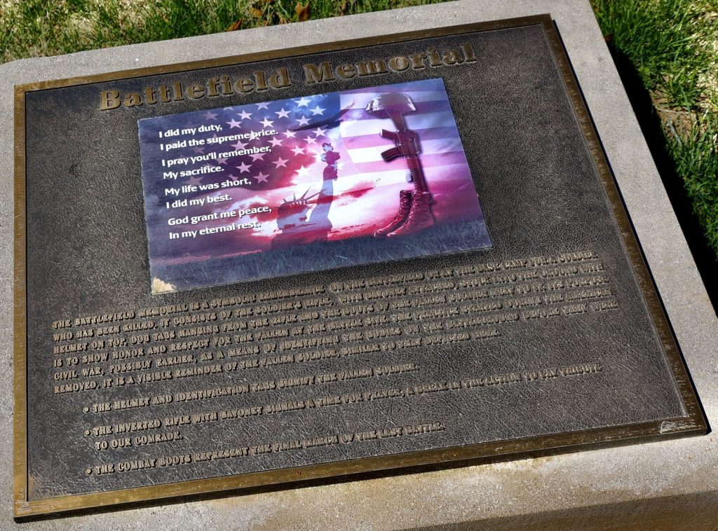 BATTLEFIELD MEMORIAL PLAQUE A