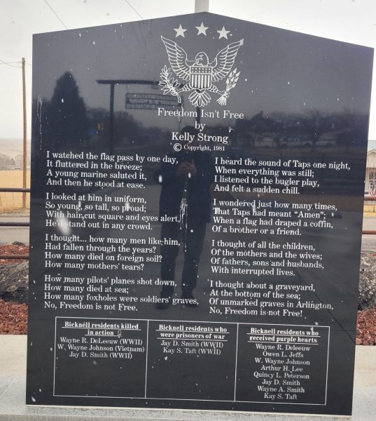 BICKNELL WAR VETERANS MEMORIAL STONE A