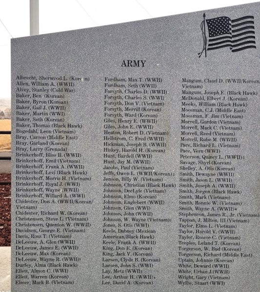 BICKNELL WAR VETERANS MEMORIAL STONE B