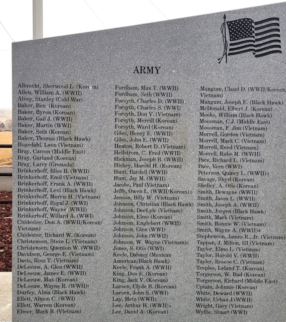 BICKNELL WAR VETERANS MEMORIAL STONE B