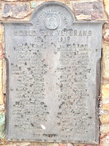 BICKNELL WORLD WAR VETERANS MEMORIAL PLAQUE