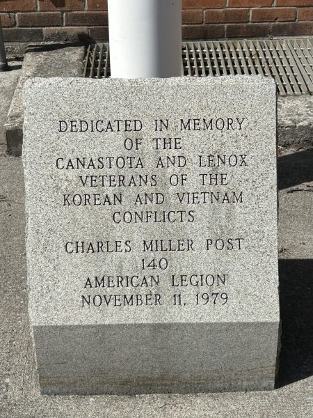 CANASTOTA AND LENOX KOREAN AND VIETNAM VETERANS MEMORIAL FLAGPOLE STONE