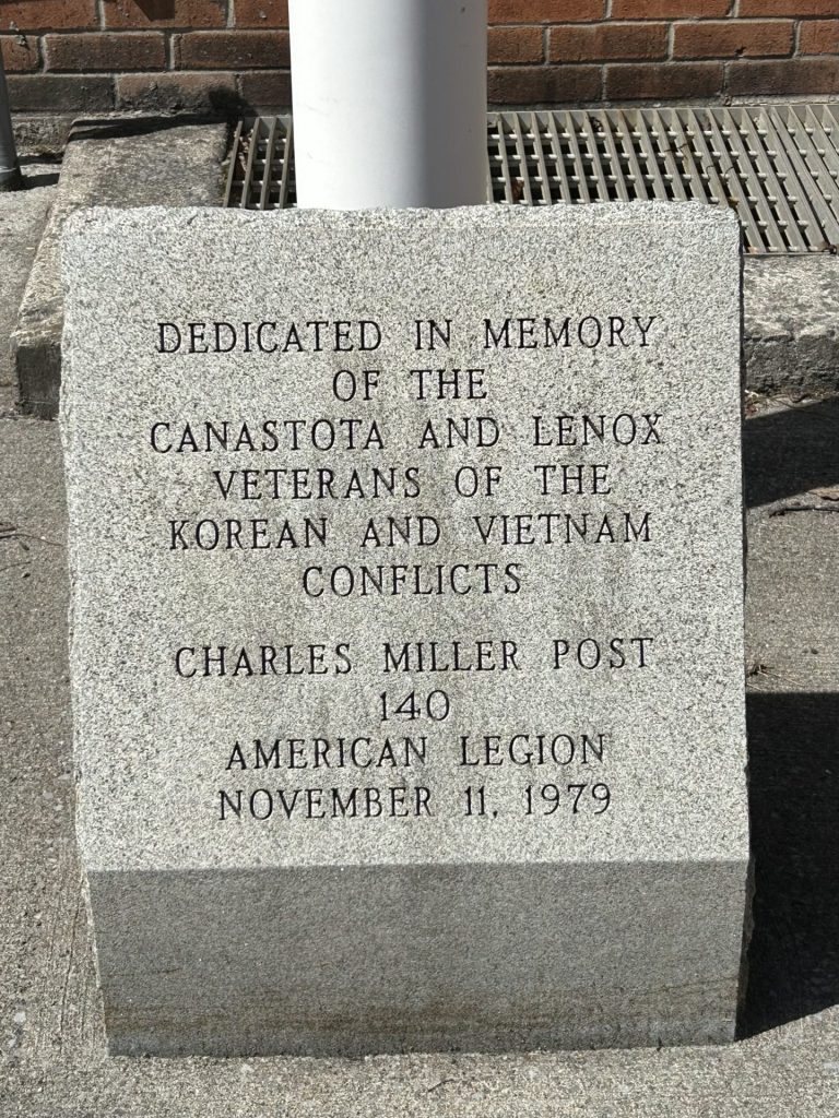 CANASTOTA AND LENOX KOREAN AND VIETNAM VETERANS MEMORIAL FLAGPOLE STONE