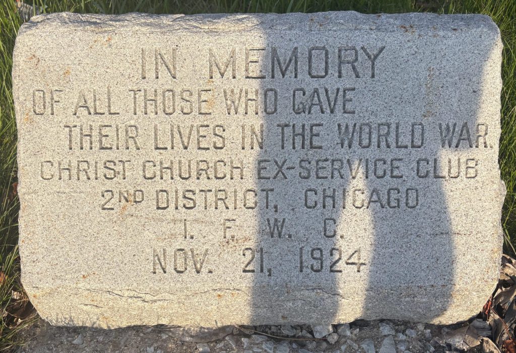 CHRIST CHURCH EX-SERVICE CLUB WORLD WAR MEMORIAL