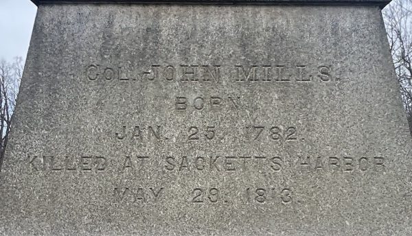 COL. JOHN MILLS WAR MEMORIAL STONE