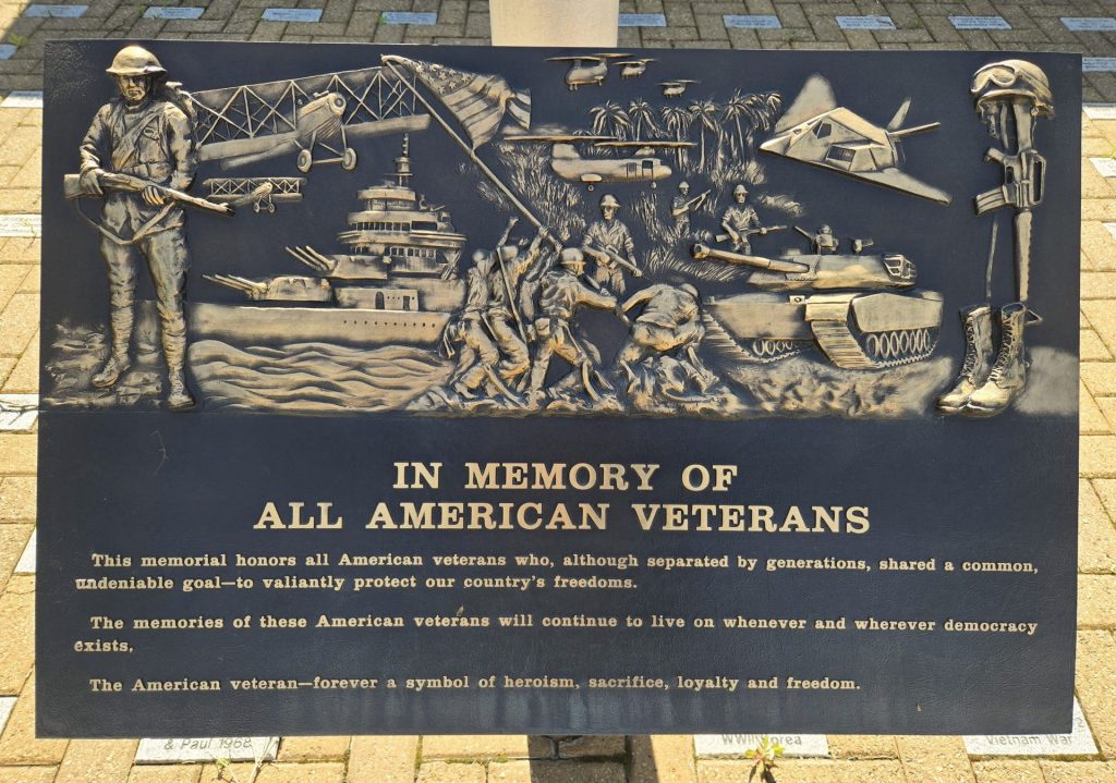 COLLIER TOWNSHIP FLAG AND VETERANS MEMORIAL PLAQUE A
