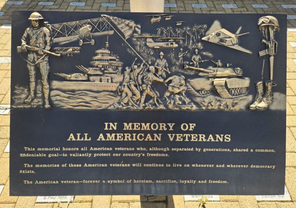 COLLIER TOWNSHIP FLAG AND VETERANS MEMORIAL PLAQUE A