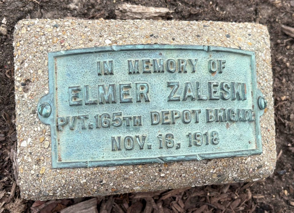 ELMER ZALESKI WAR MEMORIAL PLAQUE