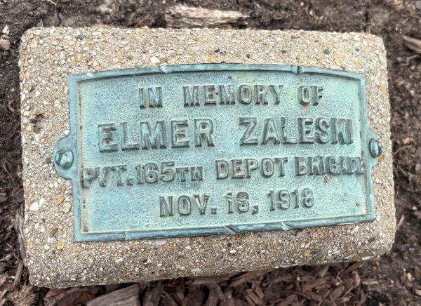 ELMER ZALESKI WAR MEMORIAL PLAQUE