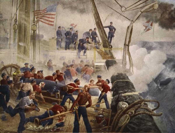 FARRAGUT ON THE HARTFORD AT MOBILE BAY AUGUST 5TH 1864 MEMORIAL ART