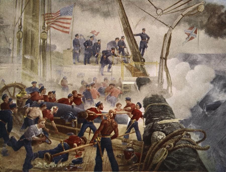 FARRAGUT ON THE HARTFORD AT MOBILE BAY AUGUST 5TH 1864 MEMORIAL ART