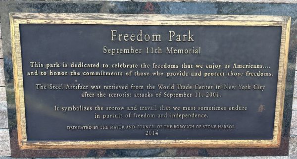 FREEDOM PARK SEPTEMBER 11TH MEMORIAL PLAQUE