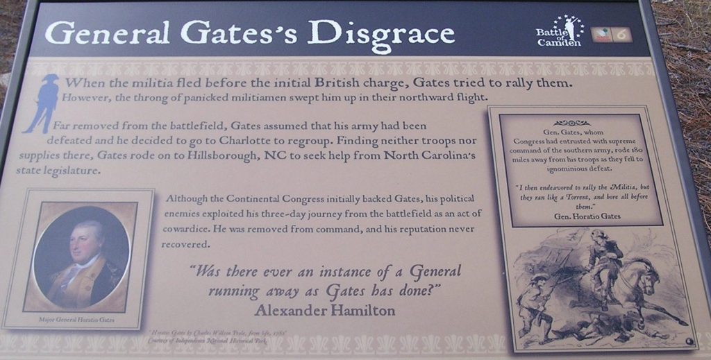 GENERAL GATES’S DISGRACE REVOLUTIONARY WAR MEMORIAL PANEL