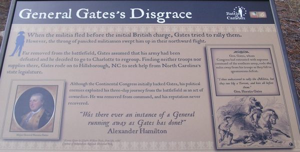 GENERAL GATES’S DISGRACE REVOLUTIONARY WAR MEMORIAL PANEL